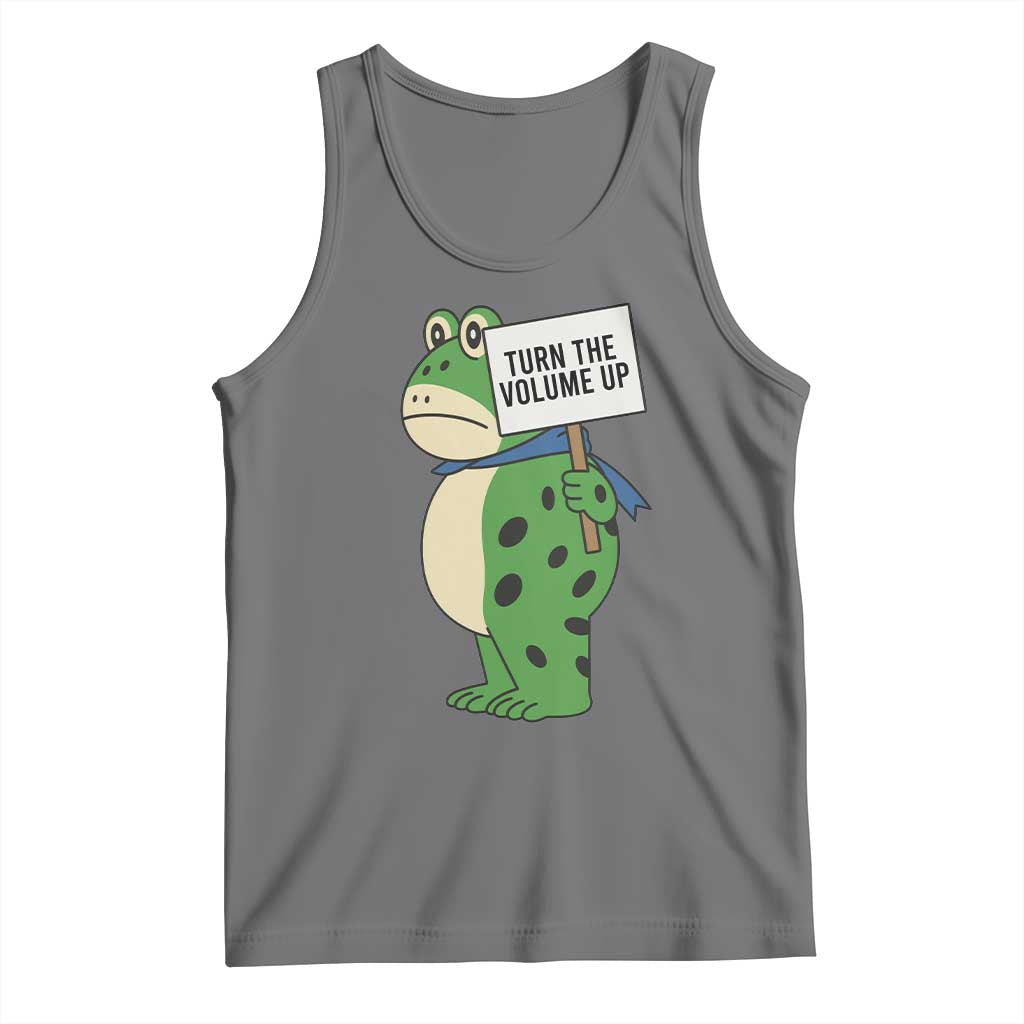 Turn The Volume Up Tank Top Resist Frog Portland Protest TS14 Black Heather Print Your Wear