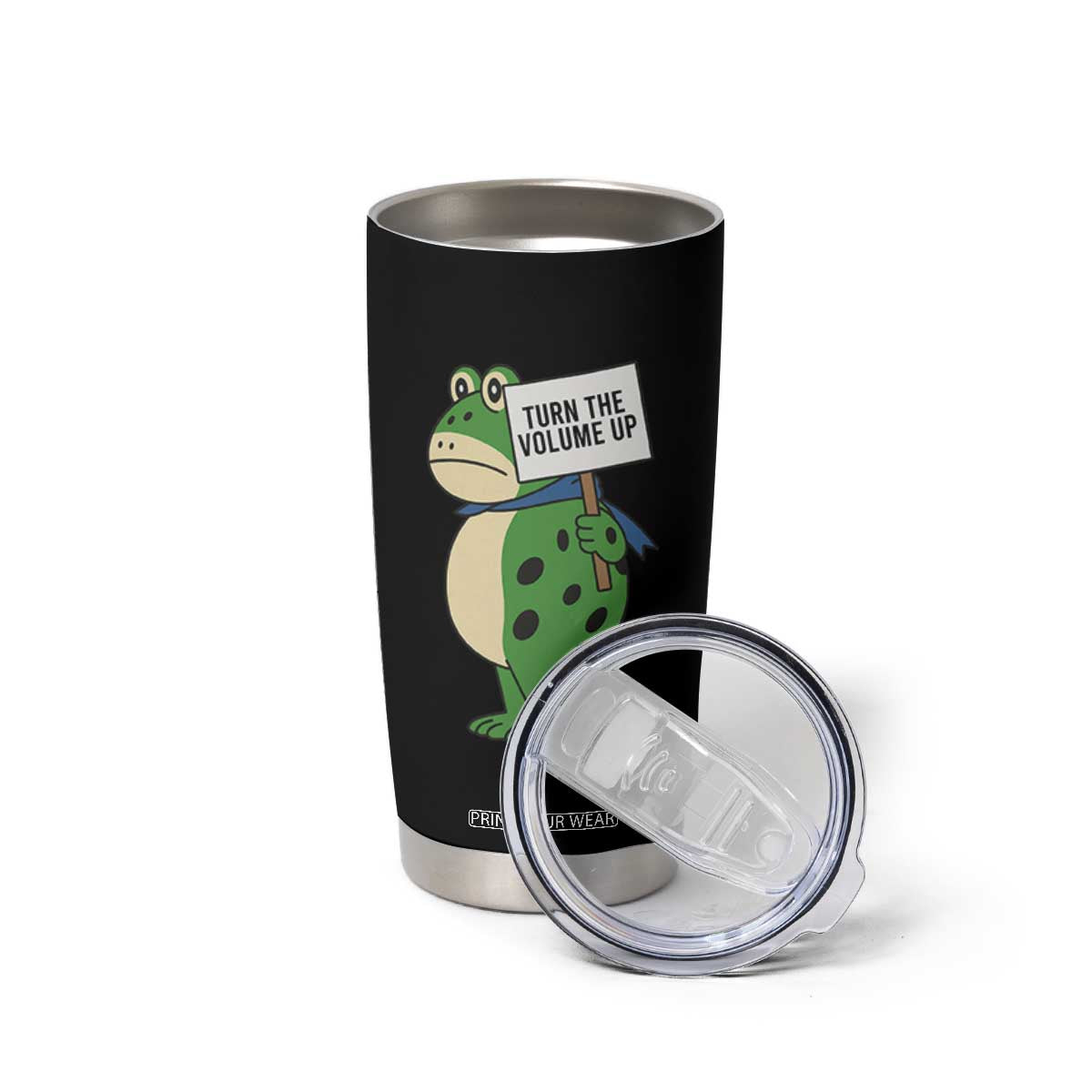 Turn The Volume Up Tumbler Cup Resist Frog Portland Protest TS14 Print Your Wear