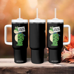 Turn The Volume Up Tumbler With Handle Resist Frog Portland Protest TS14 Print Your Wear