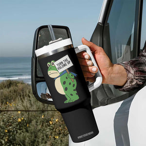 Turn The Volume Up Tumbler With Handle Resist Frog Portland Protest TS14 Print Your Wear