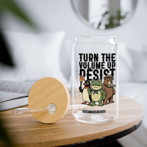 Turn The Volume Up Resist Glass Can Portland Frog Bear Penguin Protester TS14 Print Your Wear