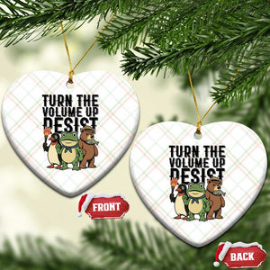 Turn The Volume Up Resist Ceramic Ornament Portland Frog Bear Penguin Protester TS14 Print Your Wear