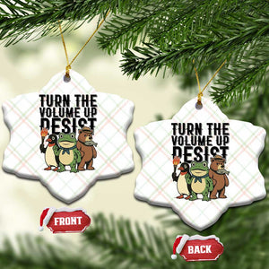 Turn The Volume Up Resist Ceramic Ornament Portland Frog Bear Penguin Protester TS14 Print Your Wear