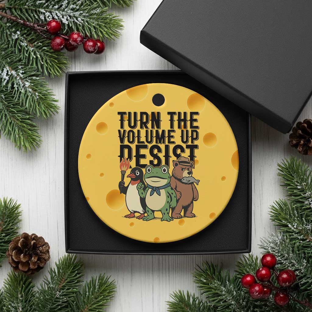 Turn The Volume Up Resist Ceramic Ornament Portland Frog Bear Penguin Protester TS14 1pc Yellow Cheese Print Your Wear