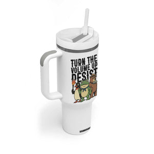 Turn The Volume Up Resist Tumbler With Handle Portland Frog Bear Penguin Protester TS14 Print Your Wear