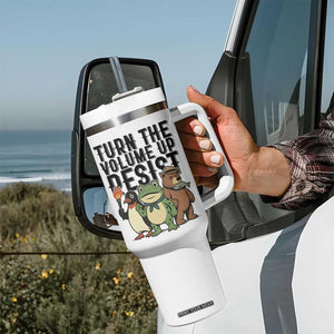 Turn The Volume Up Resist Tumbler With Handle Portland Frog Bear Penguin Protester TS14 Print Your Wear
