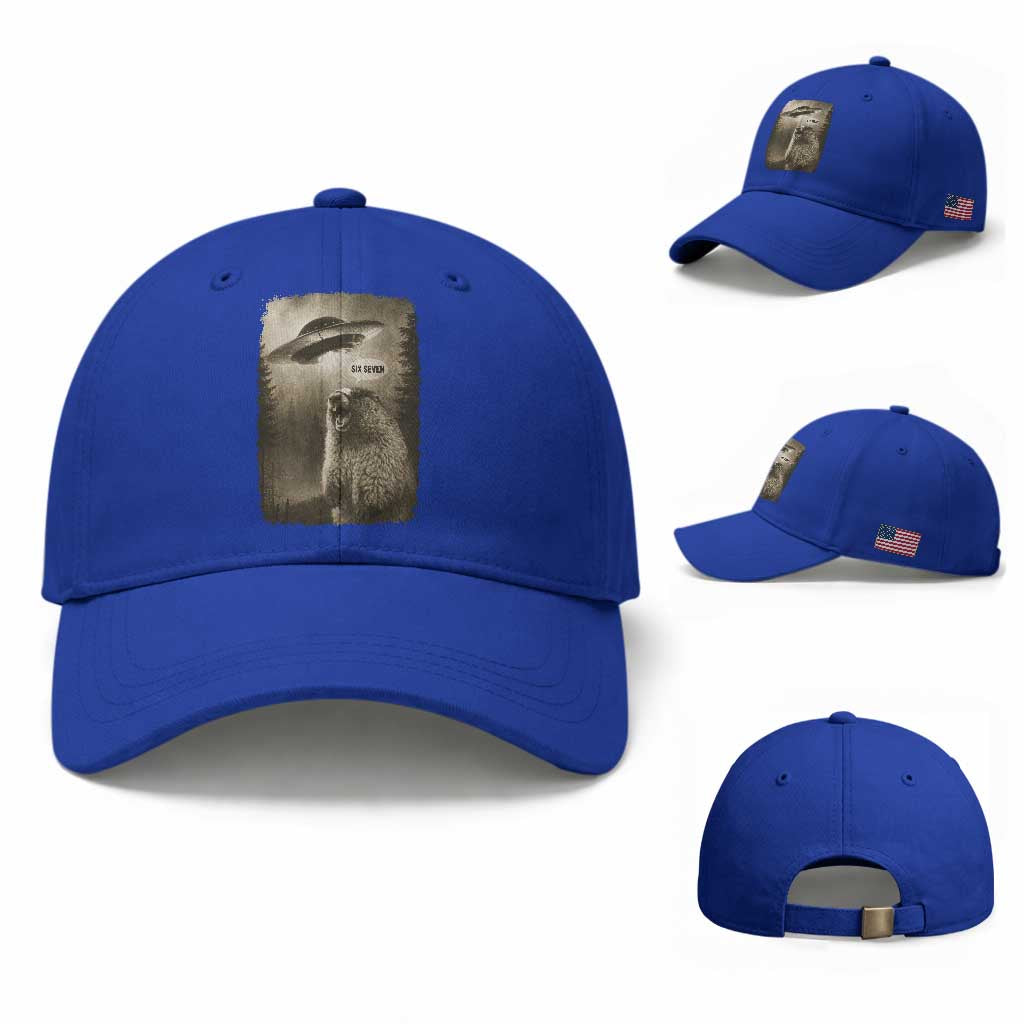 Funny Six Seven Baseball Cap Screaming Groundhog UFO Meme TS14 Baseball Cap Universal Fit Royal Blue Print Your Wear