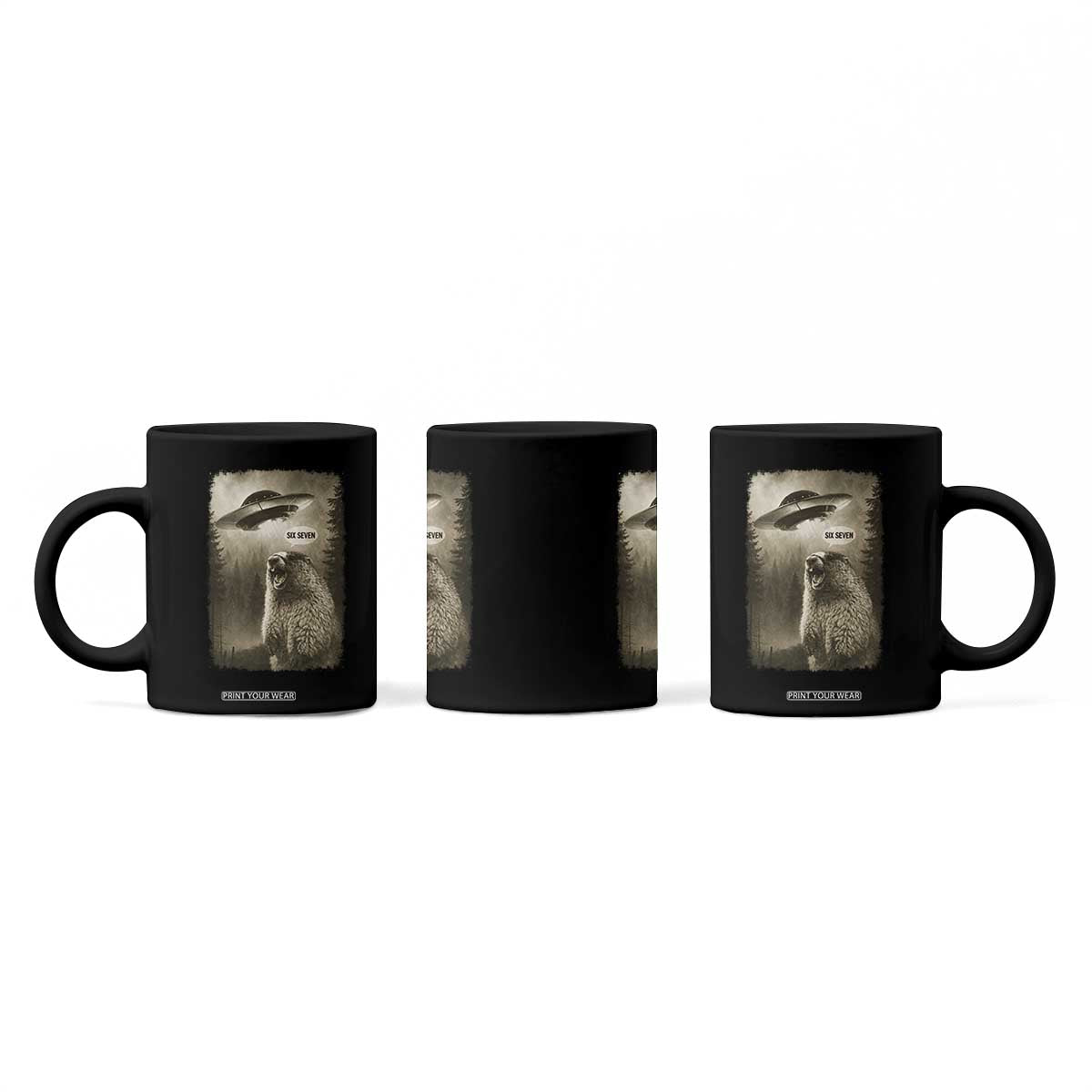 Funny Six Seven Coffee Mug Screaming Groundhog UFO Meme TS14 Print Your Wear