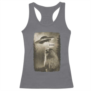 Funny Six Seven Racerback Tank Top Screaming Groundhog UFO Meme TS14 Charcoal Print Your Wear