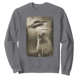 Funny Six Seven Sweatshirt Screaming Groundhog UFO Meme TS14 Charcoal Print Your Wear