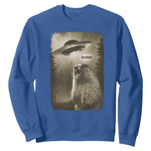 Funny Six Seven Sweatshirt Screaming Groundhog UFO Meme TS14 Royal Blue Print Your Wear