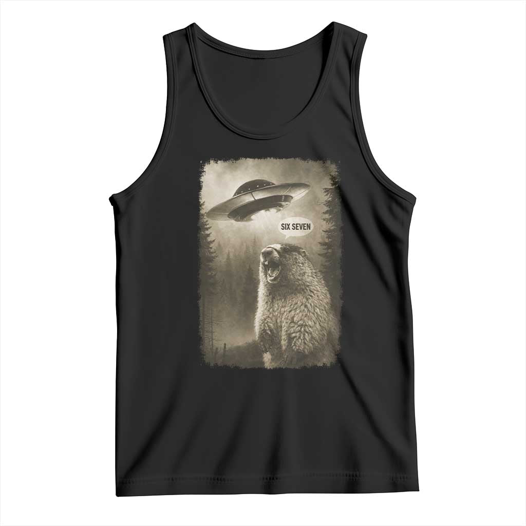 Funny Six Seven Tank Top Screaming Groundhog UFO Meme TS14 Black Print Your Wear