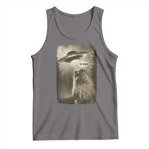 Funny Six Seven Tank Top Screaming Groundhog UFO Meme TS14 Deep Heather Print Your Wear