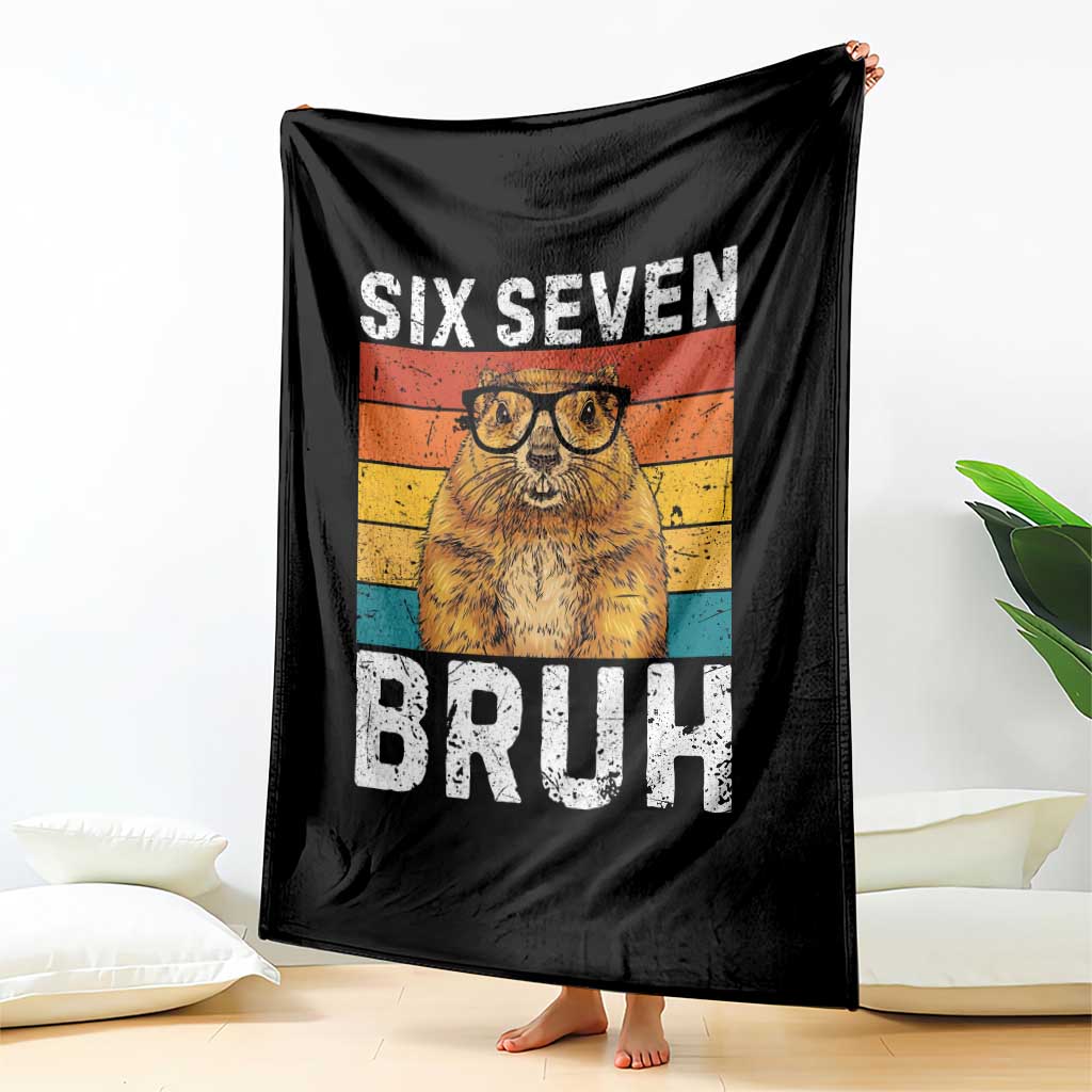 67 Groundhog Meme Throw Blanket Funny Six Seven Bruh Groundhog Day TS14 Print Your Wear
