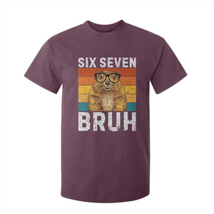 67 Groundhog Meme T Shirt For Kid Funny Six Seven Bruh Groundhog Day TS14 Maroon Print Your Wear
