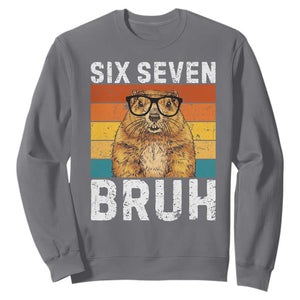 67 Groundhog Meme Sweatshirt Funny Six Seven Bruh Groundhog Day TS14 Charcoal Print Your Wear