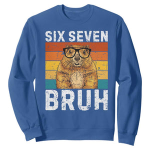 67 Groundhog Meme Sweatshirt Funny Six Seven Bruh Groundhog Day TS14 Royal Blue Print Your Wear