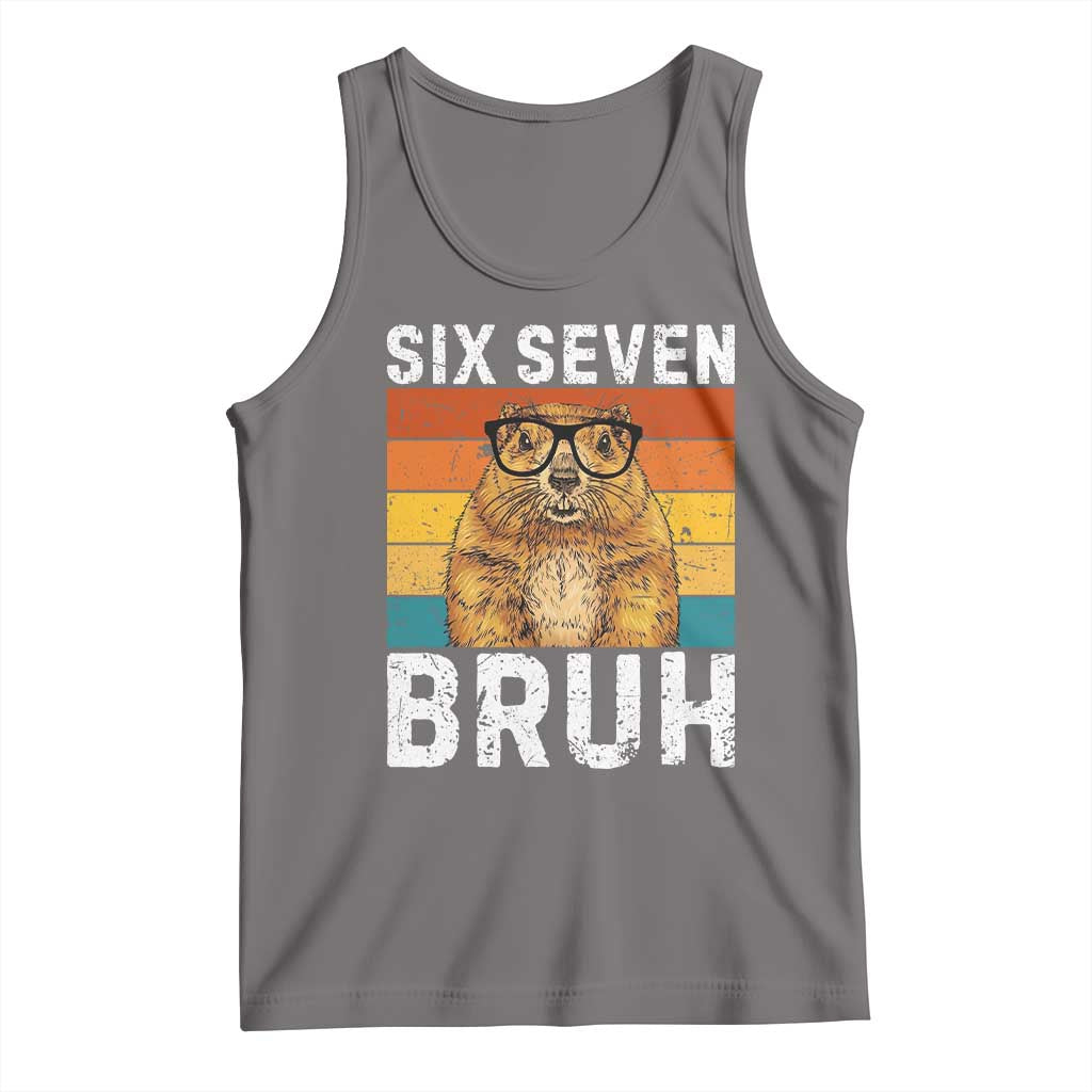 67 Groundhog Meme Tank Top Funny Six Seven Bruh Groundhog Day TS14 Deep Heather Print Your Wear