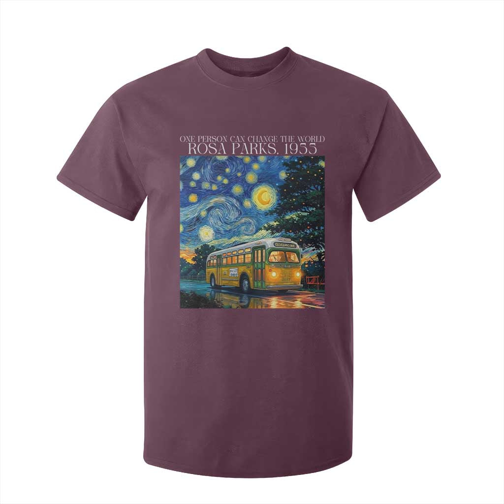 Rosa Parks T Shirt For Kid Starry Night Van Gogh Black History African TS14 Maroon Print Your Wear