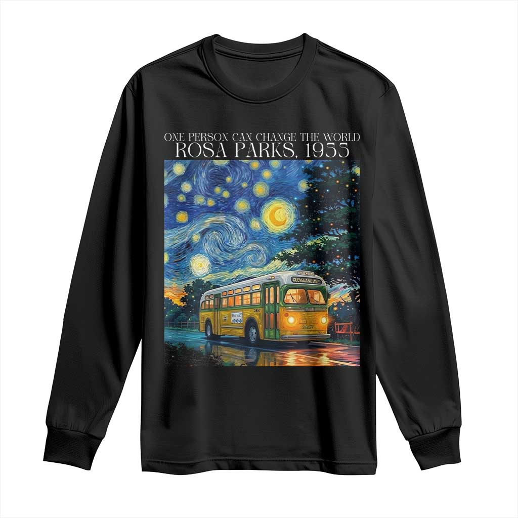 Rosa Parks Long Sleeve Shirt Starry Night Van Gogh Black History African TS14 Black Print Your Wear