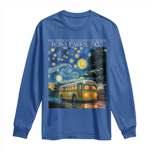 Rosa Parks Long Sleeve Shirt Starry Night Van Gogh Black History African TS14 Royal Blue Print Your Wear
