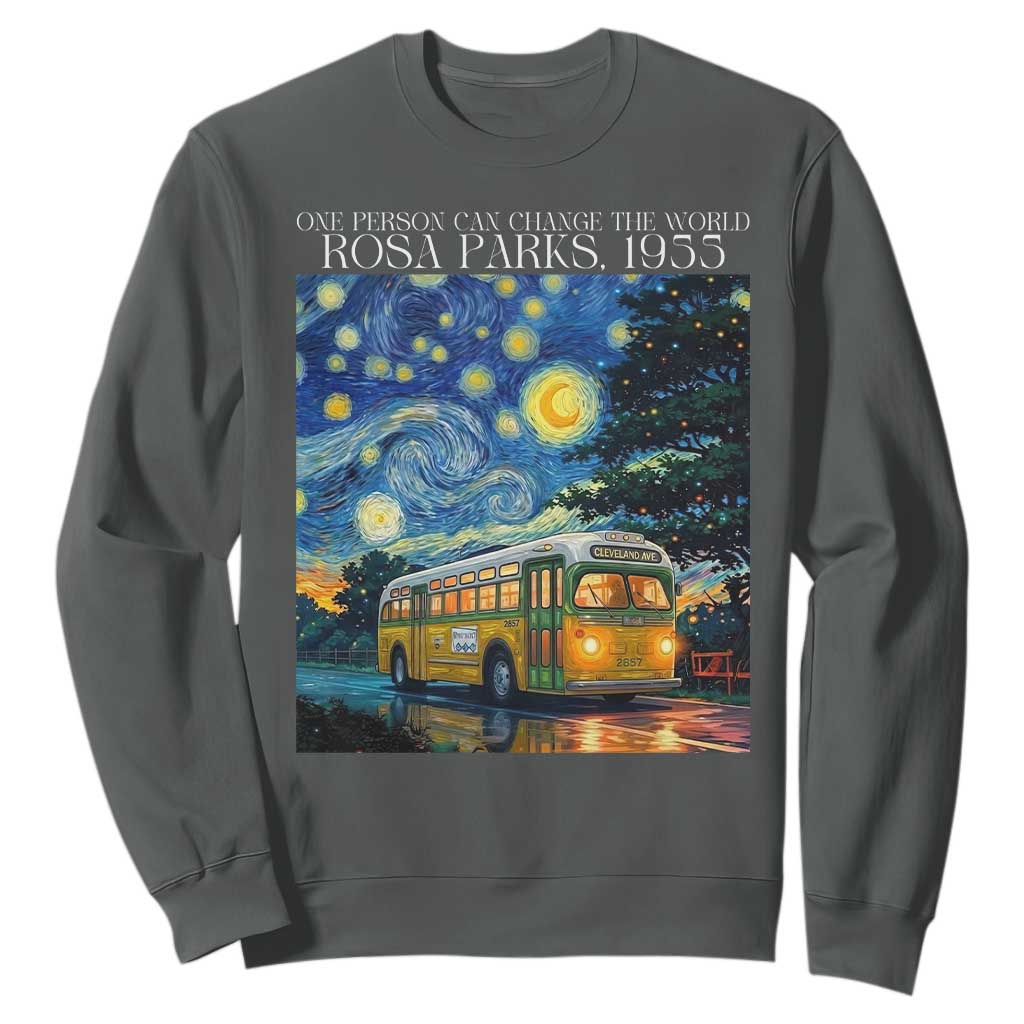 Rosa Parks Sweatshirt Starry Night Van Gogh Black History African TS14 Dark Heather Print Your Wear