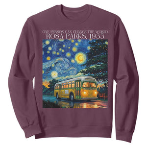 Rosa Parks Sweatshirt Starry Night Van Gogh Black History African TS14 Maroon Print Your Wear