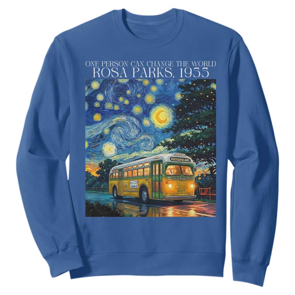 Rosa Parks Sweatshirt Starry Night Van Gogh Black History African TS14 Royal Blue Print Your Wear
