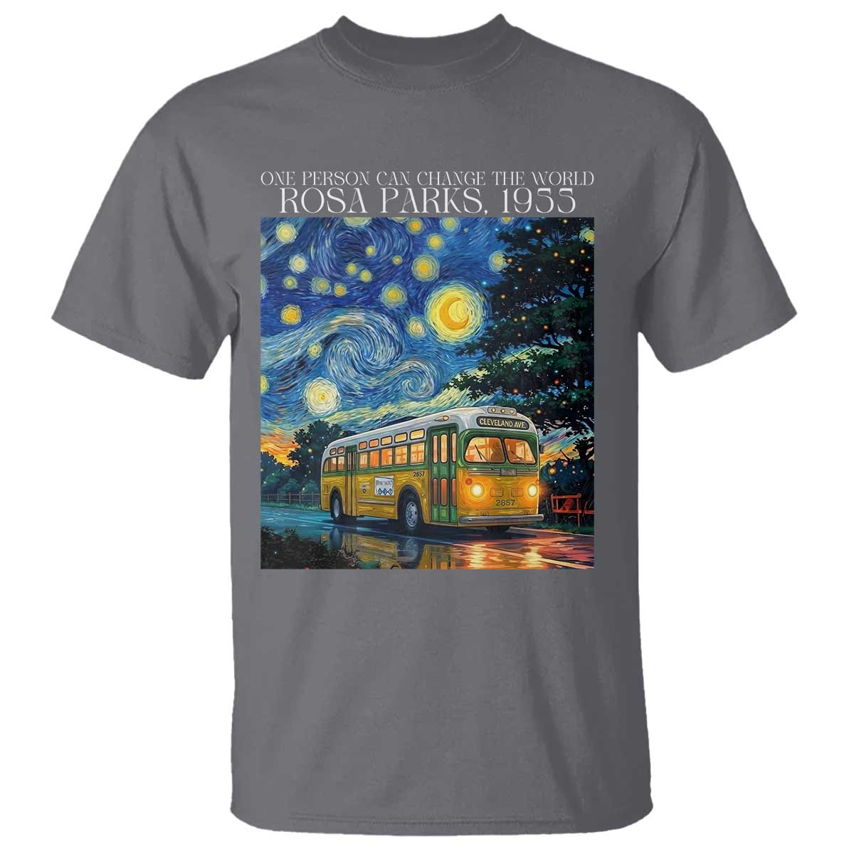 Rosa Parks T Shirt Starry Night Van Gogh Black History African TS14 Charcoal Print Your Wear