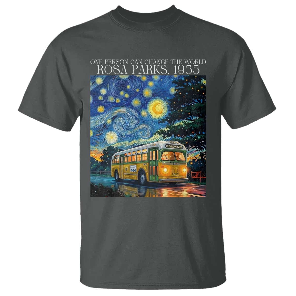 Rosa Parks T Shirt Starry Night Van Gogh Black History African TS14 Dark Heather Print Your Wear