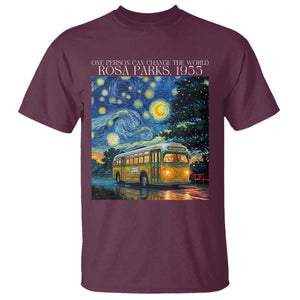 Rosa Parks T Shirt Starry Night Van Gogh Black History African TS14 Maroon Print Your Wear