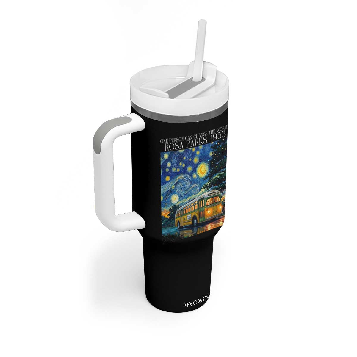 Rosa Parks Tumbler With Handle Starry Night Van Gogh Black History African TS14 Print Your Wear