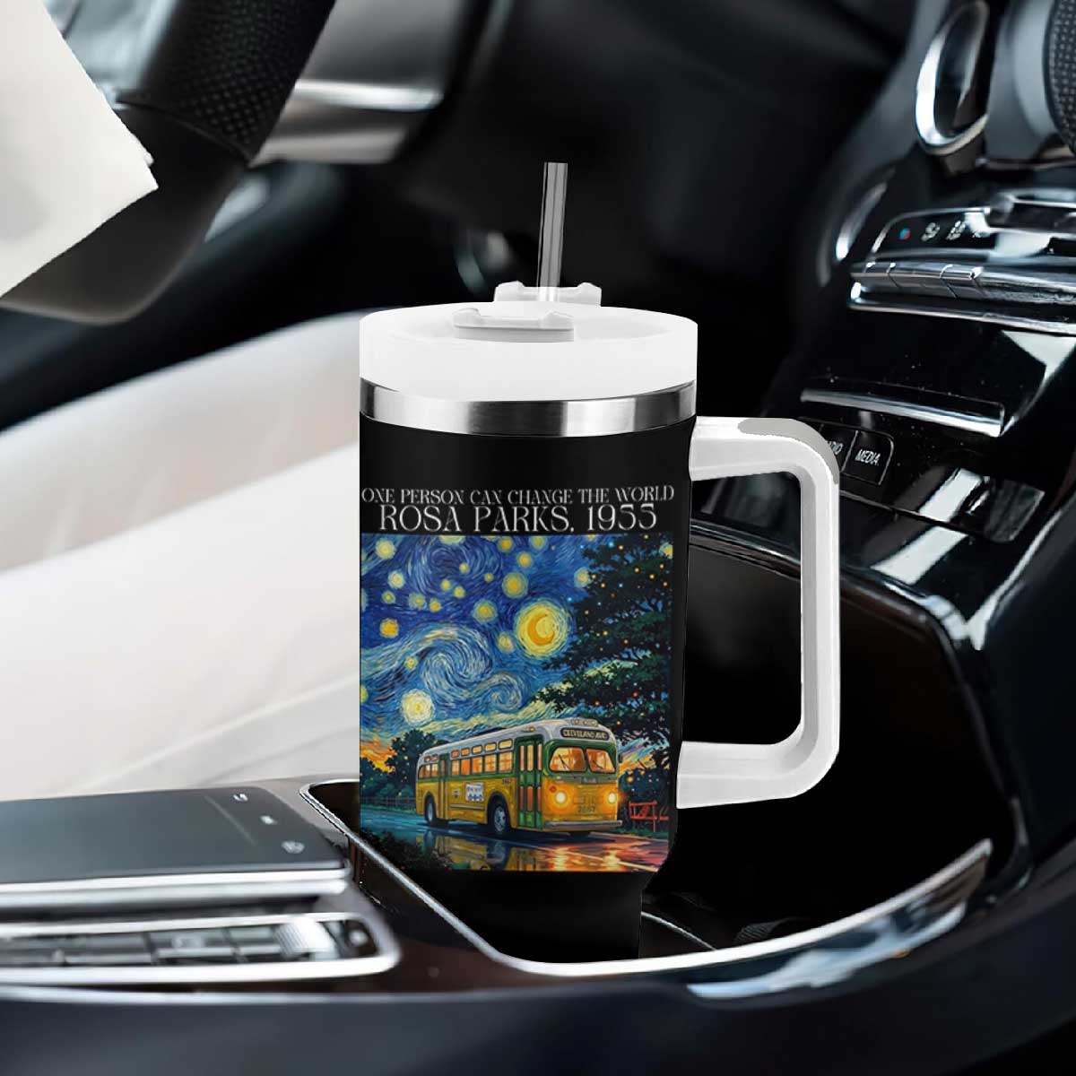 Rosa Parks Tumbler With Handle Starry Night Van Gogh Black History African TS14 Print Your Wear