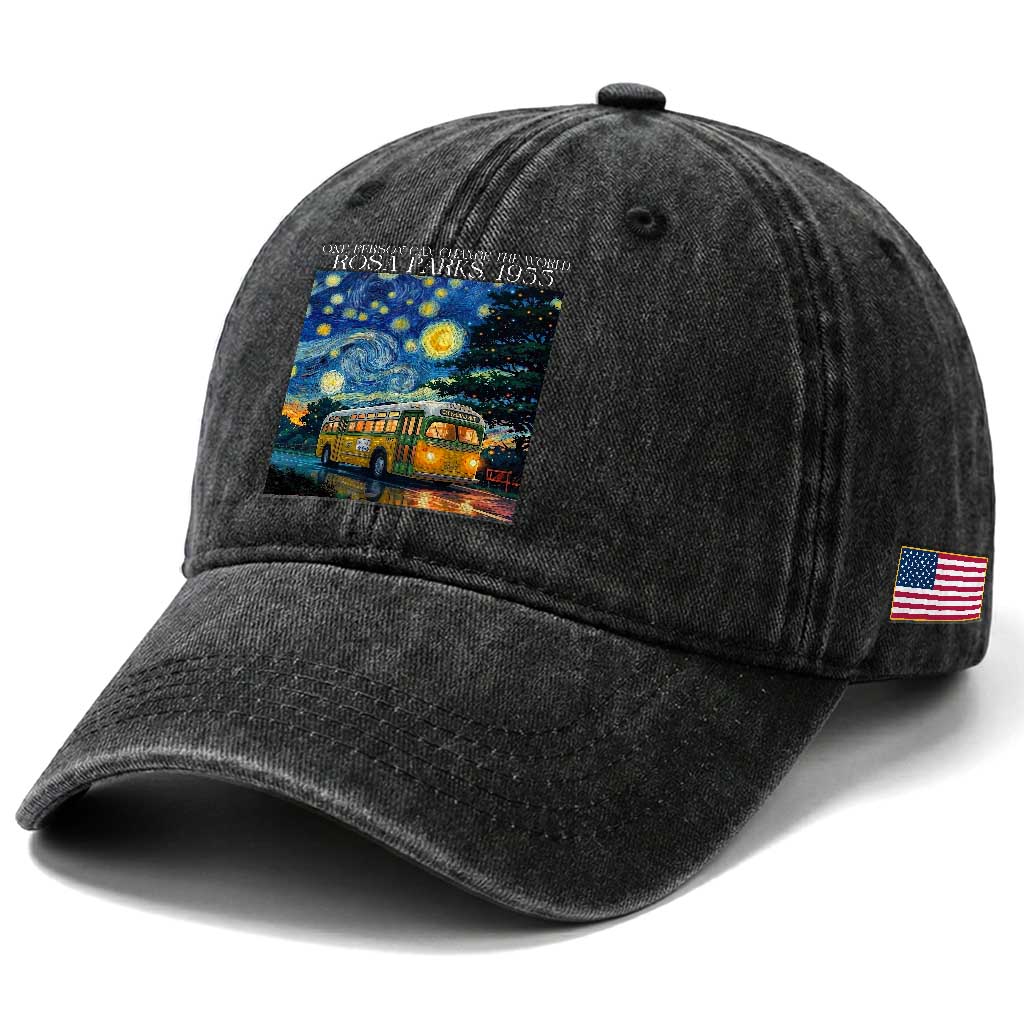 Rosa Parks Washed Cotton Baseball Cap Starry Night Van Gogh Black History African TS14 Print Your Wear