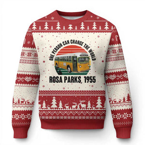 Rosa Parks Ugly Christmas Sweater One Person Can Change The World TS14 Beige Red Print Your Wear