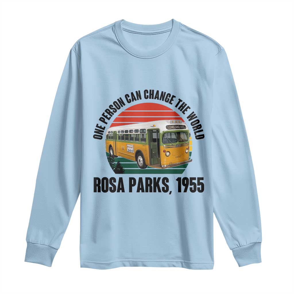 Rosa Parks Long Sleeve Shirt One Person Can Change The World TS14 Light Blue Print Your Wear