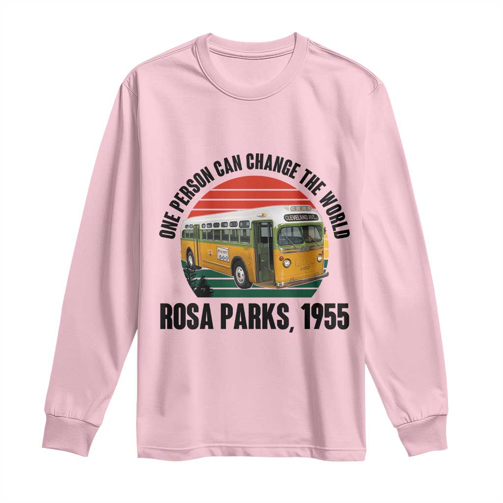 Rosa Parks Long Sleeve Shirt One Person Can Change The World TS14 Light Pink Print Your Wear