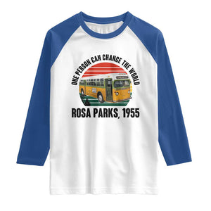 Rosa Parks Raglan Shirt One Person Can Change The World TS14 White Royal Print Your Wear