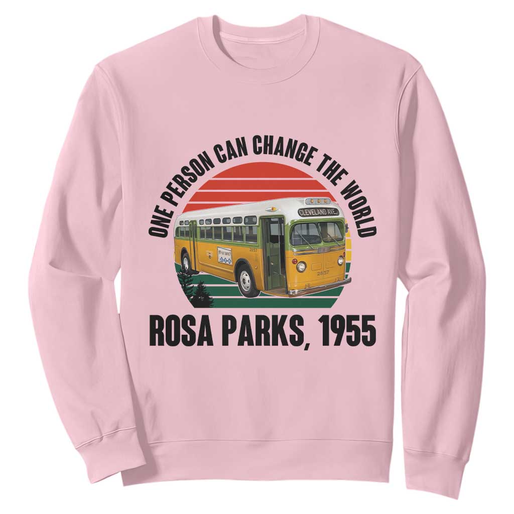 Rosa Parks Sweatshirt One Person Can Change The World TS14 Light Pink Print Your Wear