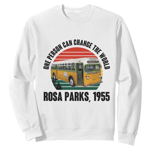 Rosa Parks Sweatshirt One Person Can Change The World TS14 White Print Your Wear