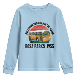 Rosa Parks Youth Sweatshirt One Person Can Change The World TS14 Light Blue Print Your Wear