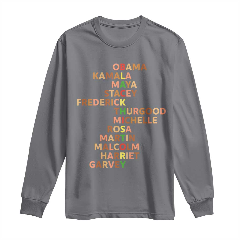 Black Leader History Melanin African American Pride Long Sleeve Shirt TS14 Charcoal Print Your Wear