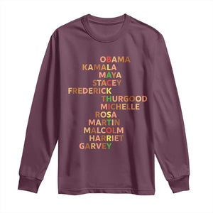 Black Leader History Melanin African American Pride Long Sleeve Shirt TS14 Maroon Print Your Wear