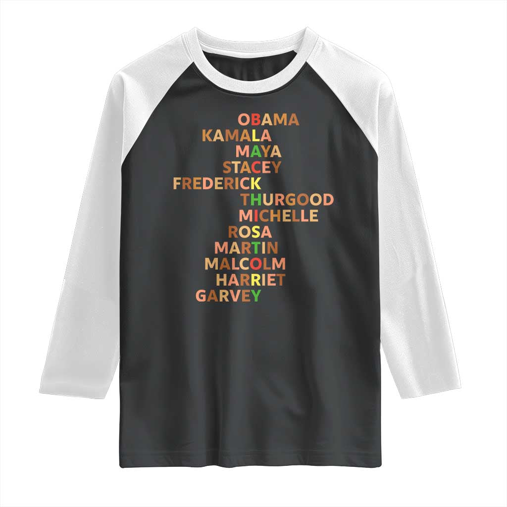Black Leader History Melanin African American Pride Raglan Shirt TS14 Black White Print Your Wear