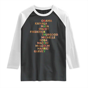 Black Leader History Melanin African American Pride Raglan Shirt TS14 Black White Print Your Wear