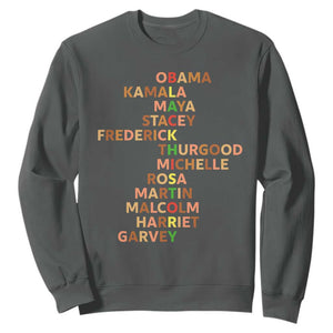 Black Leader History Melanin African American Pride Sweatshirt TS14 Dark Heather Print Your Wear