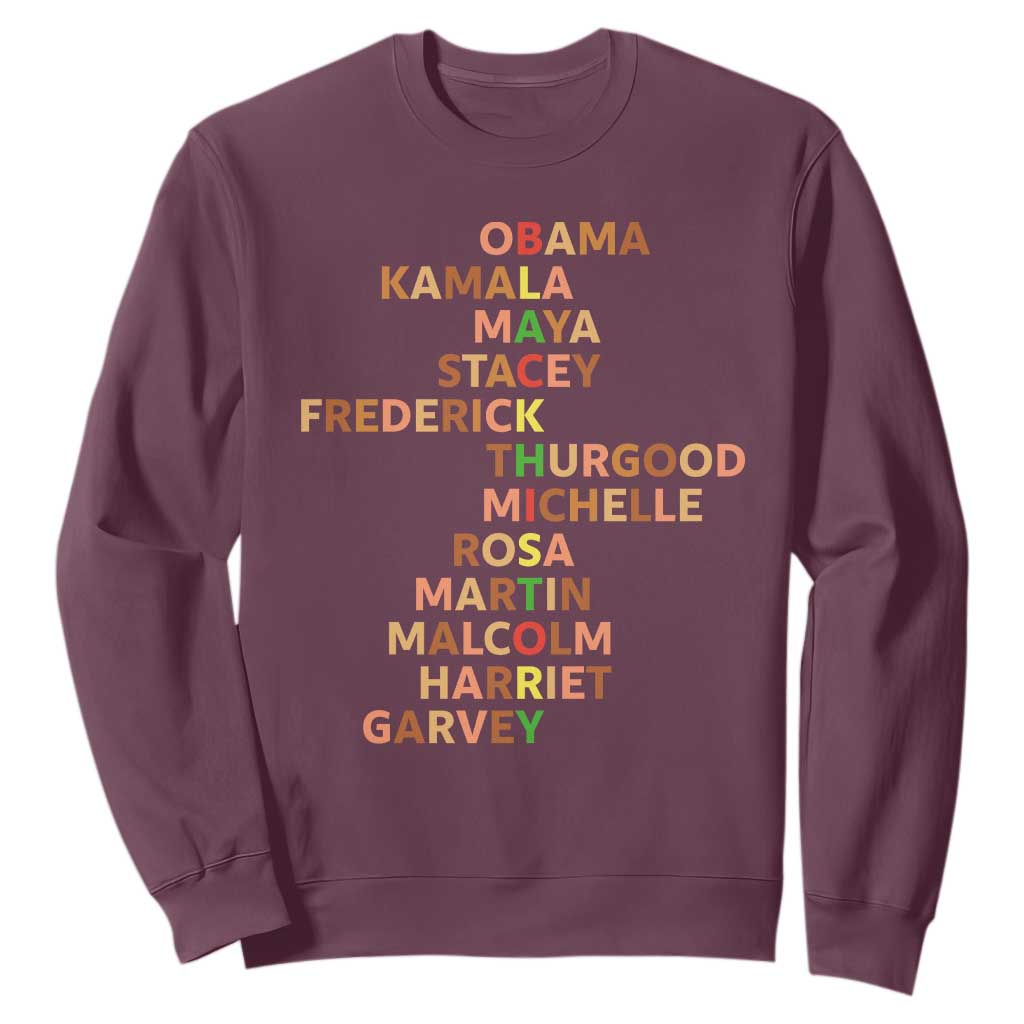 Black Leader History Melanin African American Pride Sweatshirt TS14 Maroon Print Your Wear