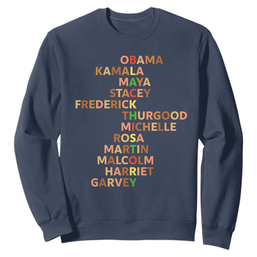 Black Leader History Melanin African American Pride Sweatshirt TS14 Navy Print Your Wear