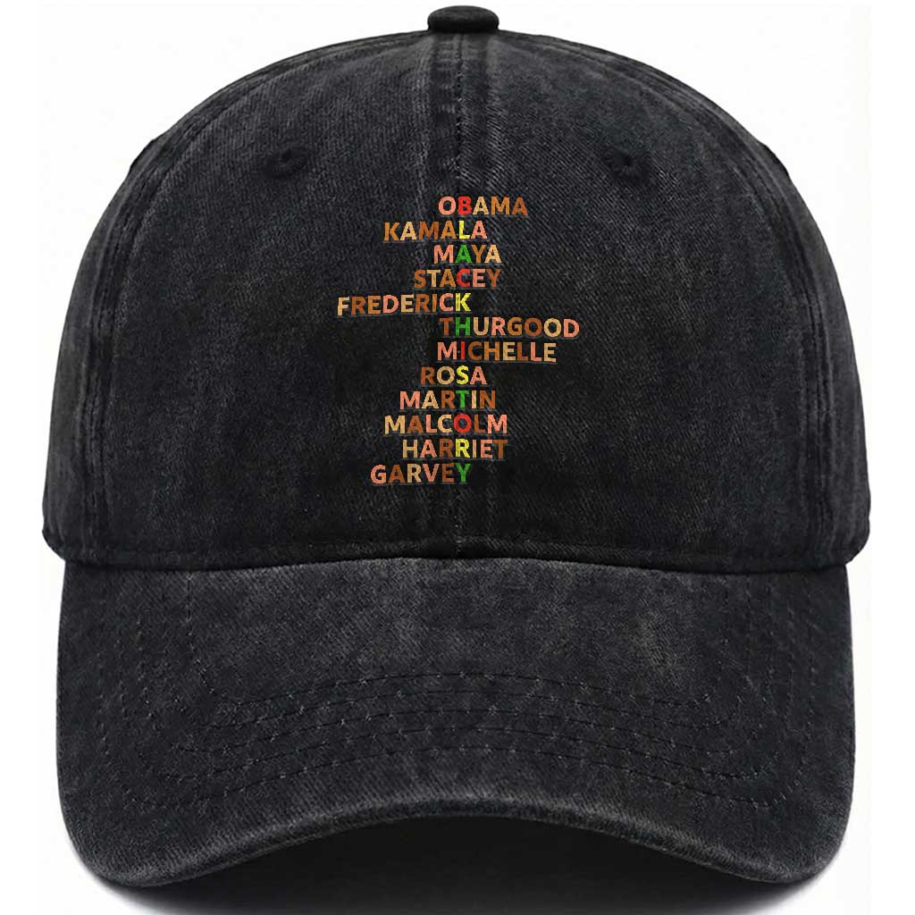 Black Leader History Melanin African American Pride Washed Cotton Baseball Cap TS14 Washed Cap Universal Fit Black Print Your Wear