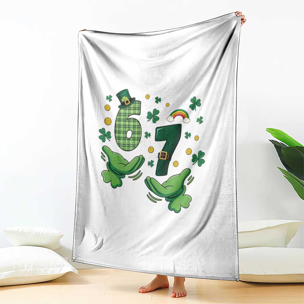 67 St Patricks Day Throw Blanket Funny Six Seven Hands Meme TS14 Print Your Wear
